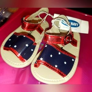Old Navy Baby Girl American Flag Sandals, BNWT